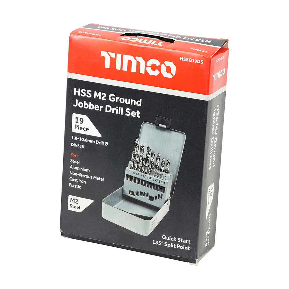 TIMCO HSS GROUND SET 19PC 1.0 - 10.0mm