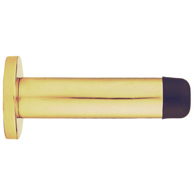AA23 BRASS PLATE DOOR STOP WITH ROSE 76mm