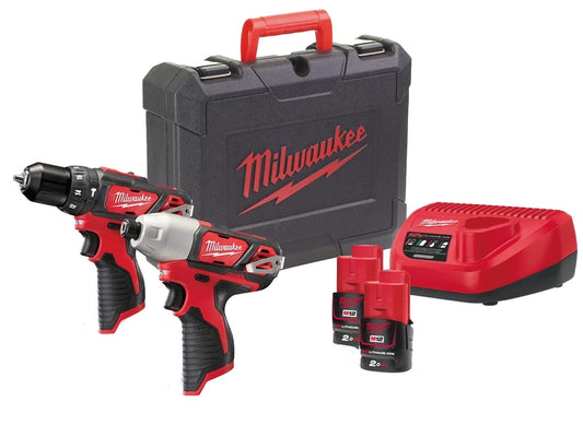 MILWAUKEE M12BPP2B M12 TWIN KIT M12BPD M12BID 2 X 2AH