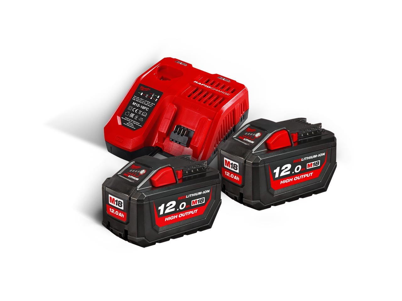 MILWAUKEE M18HNRG 18V 12.0AH TWIN PACK & M12-18FC CHARGER