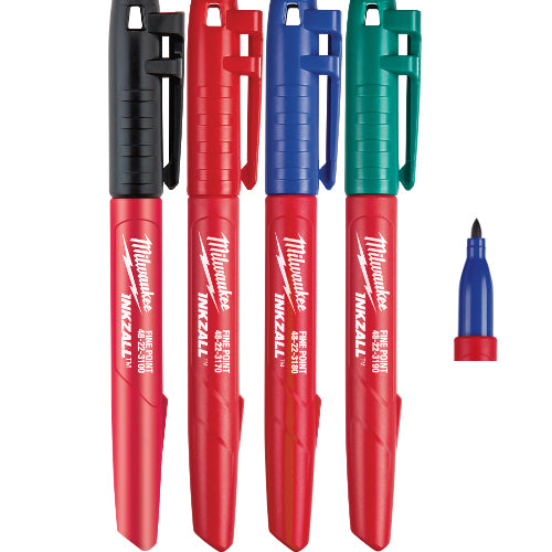 MILWAUKEE 48223106 MARKER SET FINE TIP COLOUR PENS