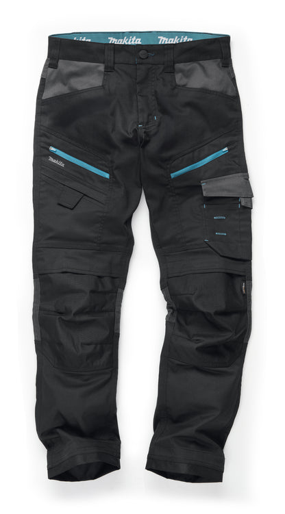 MAKITA MK303M VECTOR STRETCH TROUSERS BLACK W34" L29"