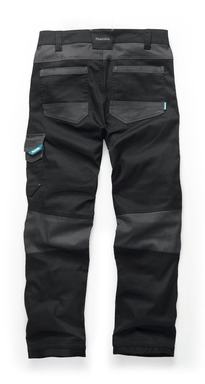 MAKITA MK303M VECTOR STRETCH TROUSERS BLACK W34" L29"