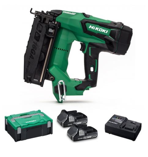 HIKOKI NT1865 18V 16G B/LESS NAILER STRAIGHT 2X3AH 2ND FIX