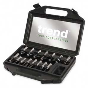 TREND SET/SS9 15 PIECE 1/2" ROUTER SET