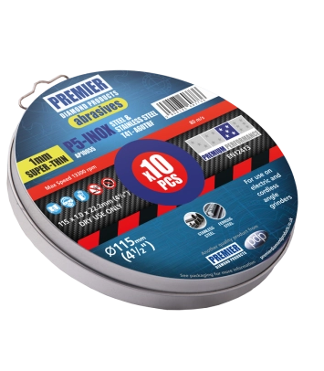 PREMIER 115 X 22.2 X 1mm INOX BLADE TIN OF 10 P5-INOX