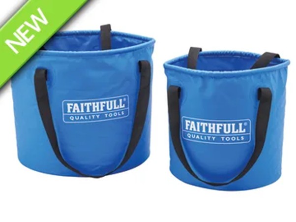 12/20L Collapsible Bucket Pack Faithfull Twin Pack