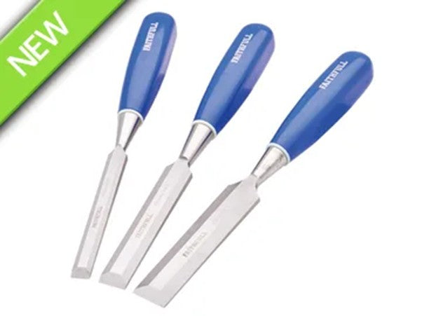 3 Piece Blue Chisel Set Faithfull 13,19,25mm