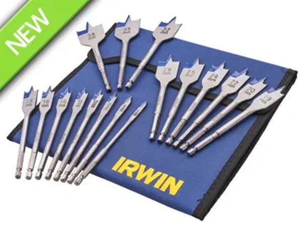17 Piece Flat Wood Bit Set Irwin