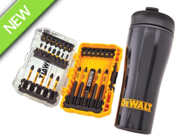 32 Piece FlexTorq Bit Set & Travel Mug DeWalt