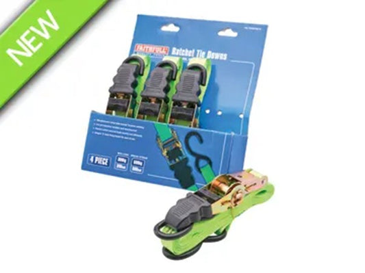 4 Piece Ratchet Tie Down Set Faithfull