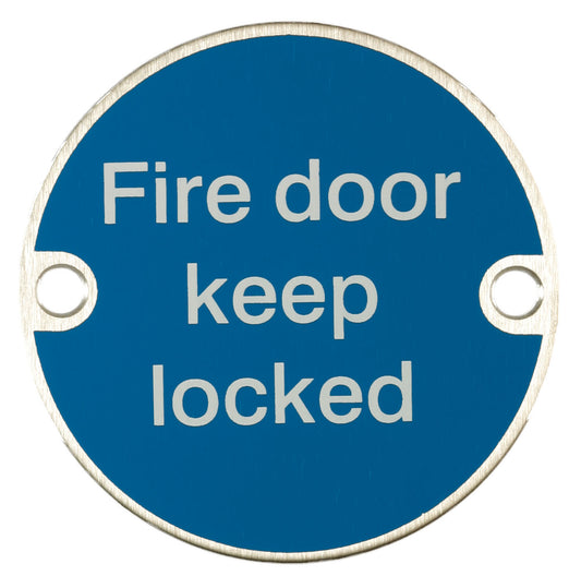 X2021S 76MM FIRE DOOR KEEP LOCKED SIGN SSS