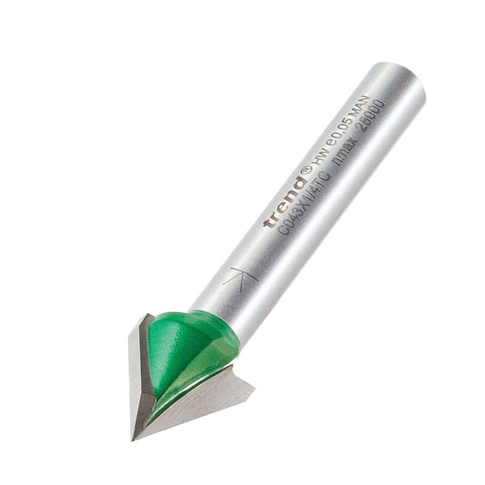 TREND CO43X1/4TC CHAM V GROOV A=60 DEG 12.7MM DIA