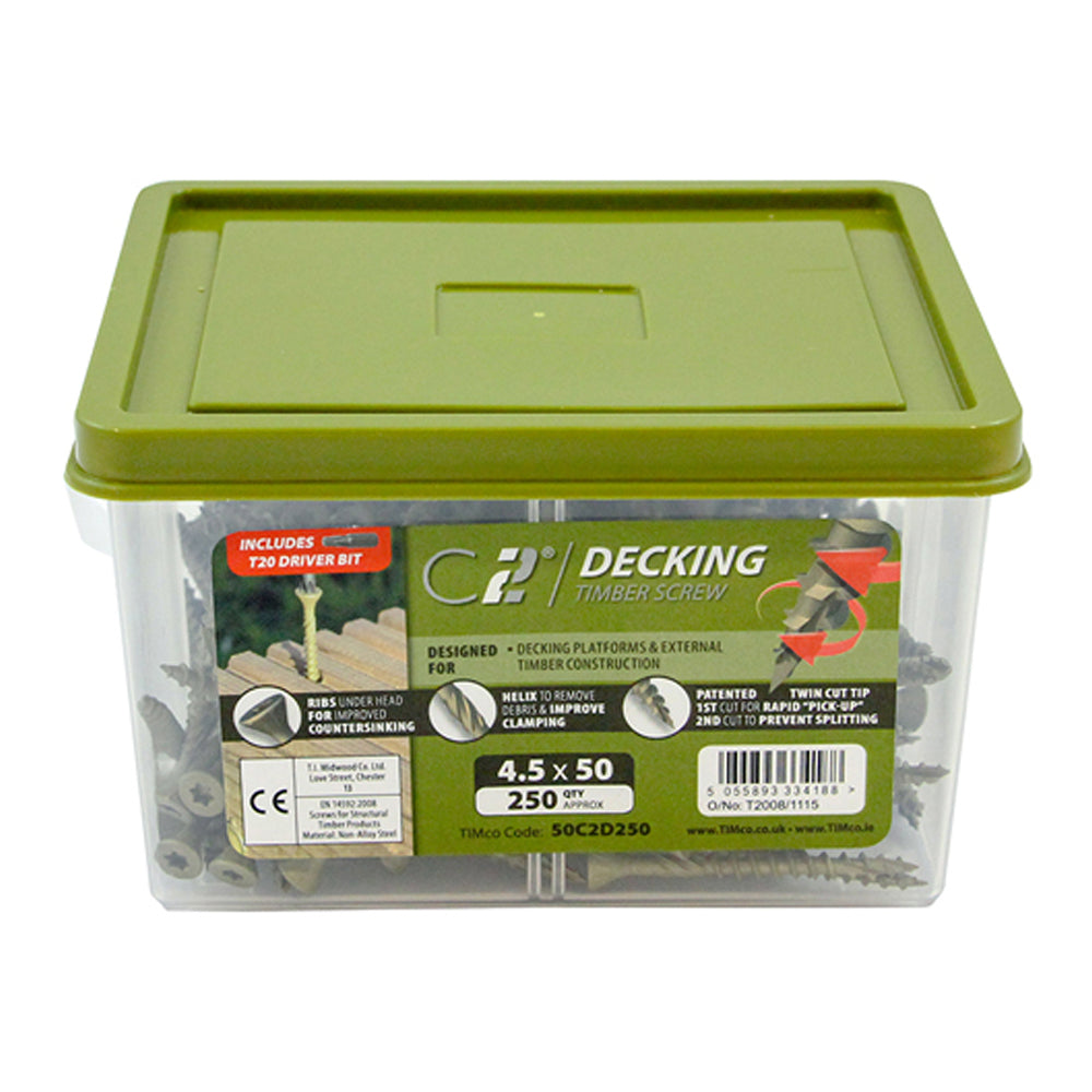 4.5 X 65 C2 DECKING SCREW 250PC TX20 (Tub/Box)