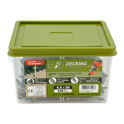 4.5 X 65 C2 DECKING SCREW 250PC TX20 (Tub/Box)