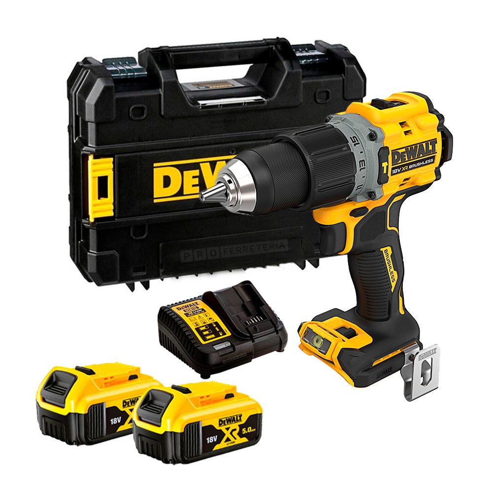 DEWALT DCD805P2T 18V XR BLESS COMBI DRILL 2 X 5.0AH