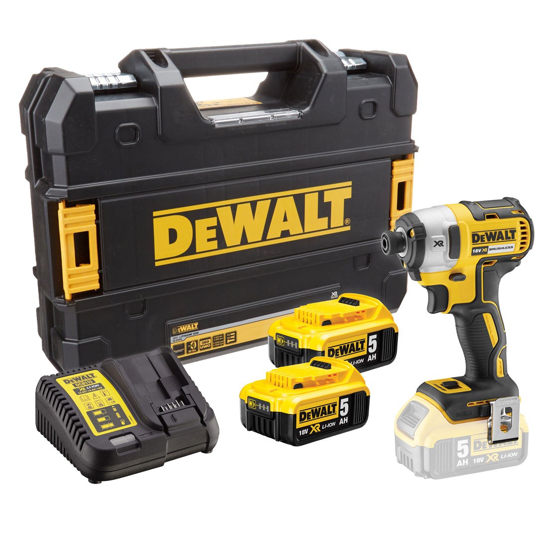 DEWALT DCF887P2 18V XR 3 SP B/LESS IMPACT DRILL 2 X 5.0AH