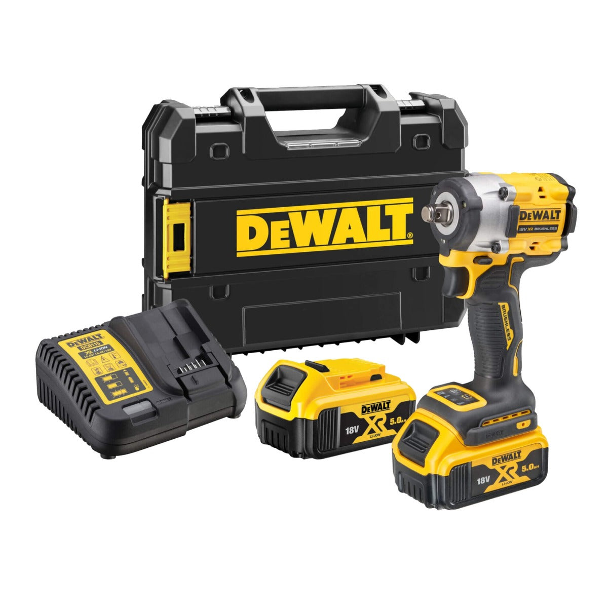 DEWALT DCF921P2T 18V XR B/LESS IMPACT WRENCH 2 X 5AH