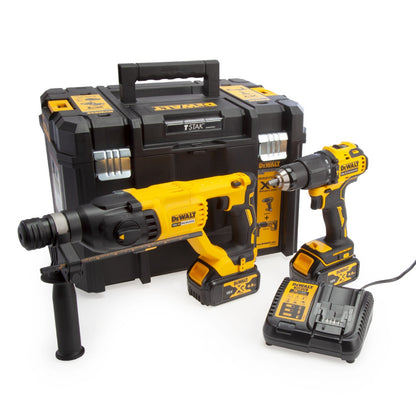 DEWALT DCK2070M2T 18V XR TWIN B/LESS COMBI + SDS HAMMER