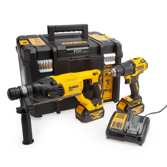 DEWALT DCK2070M2T 18V XR TWIN B/LESS COMBI + SDS HAMMER