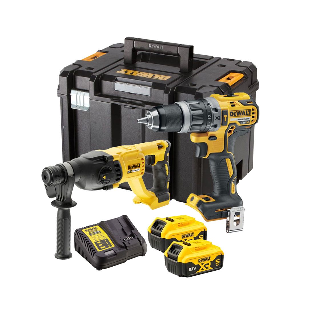 DEWALT DCK2071P2T 18V XR TWIN KIT DCH133 DCD796 2 X 5.0AH