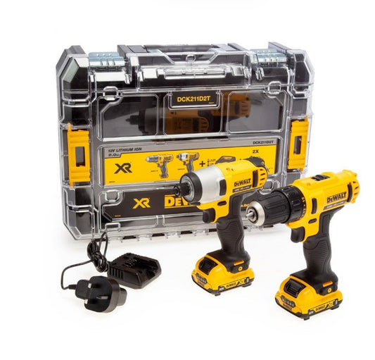 DEWALT DCK211D2T 12V XR TWIN KIT DCD710 DCF815 2 X 2.0AH