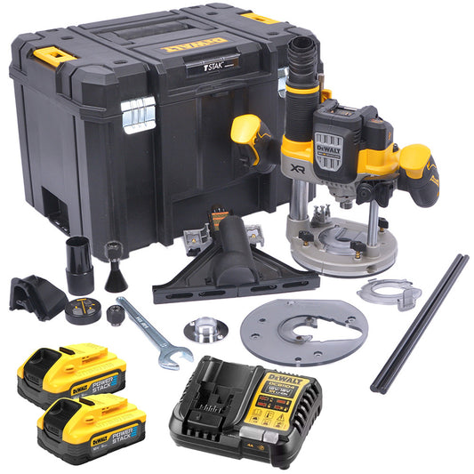 DEWALT DCW620H2 18V XR 1/2" ROUTER 2 X POWERSTACK DCBP518