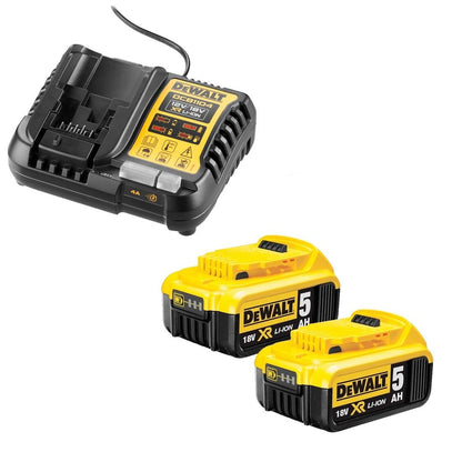 DEWALT 18V 5.0AH BATTERY X 2 + DCB1104 CHARGER DCB184