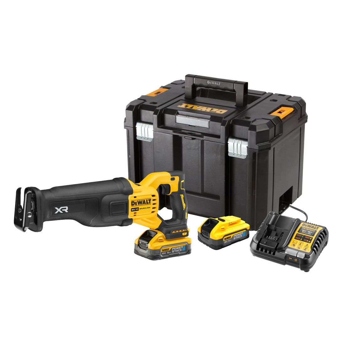 DEWALT DCS386H2T 18V B/LESS RECIP SAW POWERSTACK 2 X 5AH