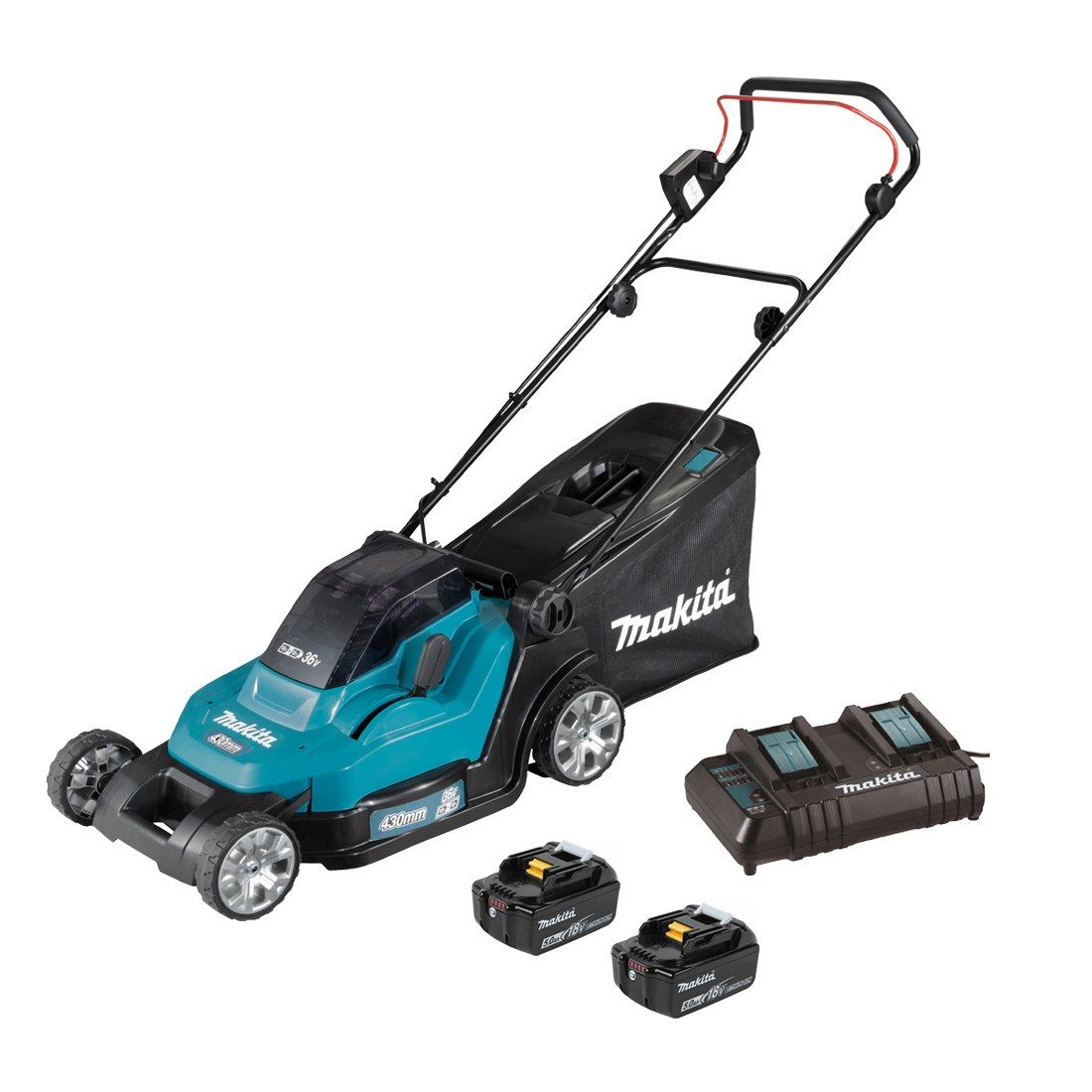MAKITA DLM432CT2 36V TWIN 18V LXT 430MM MOWER 2 X 5.0AH