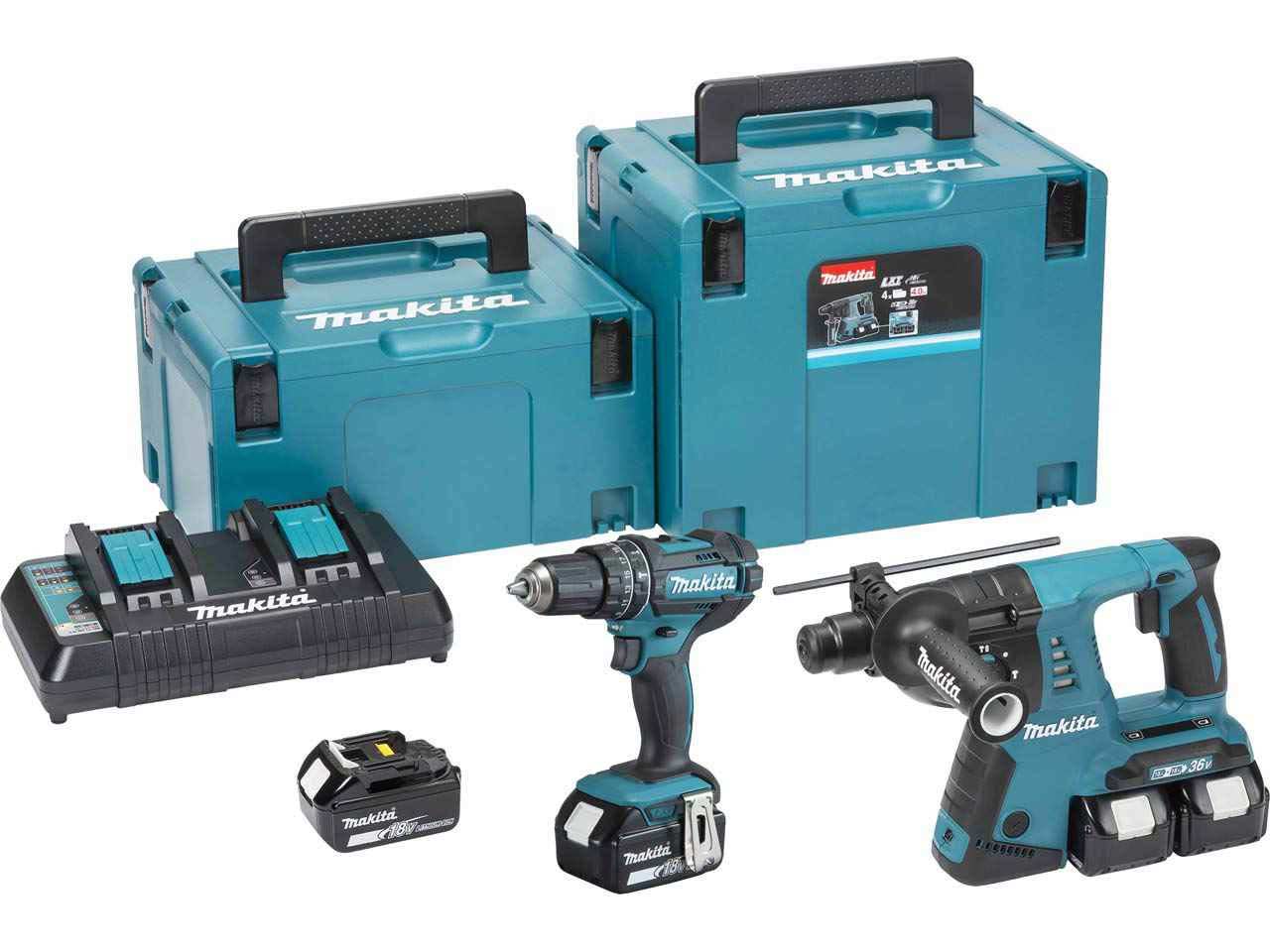 MAKITA DLX2137PTJ LXT 2 PCE COMBO KIT 4 X 5.0AH