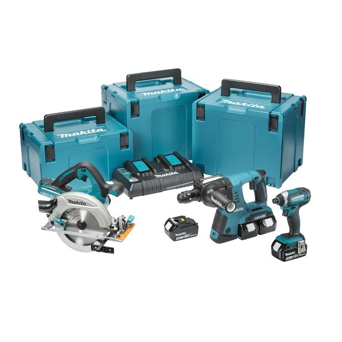 MAKITA DLX3049PTJ 18V LXT 3 PIECE KIT 4 X 5.0AH