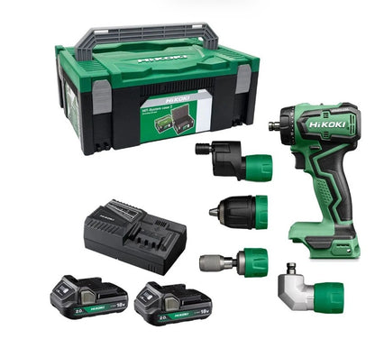 HIKOKI DS18DDQJRZ 18V 5 IN 1 B/LESS DRILL 2 X 2.0AH