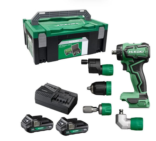 HIKOKI DS18DDQJRZ 18V 5 IN 1 B/LESS DRILL 2 X 2.0AH