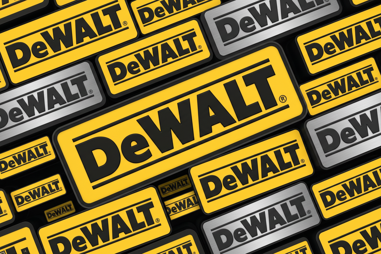 generate an image where there are a load of the Dewalt logos