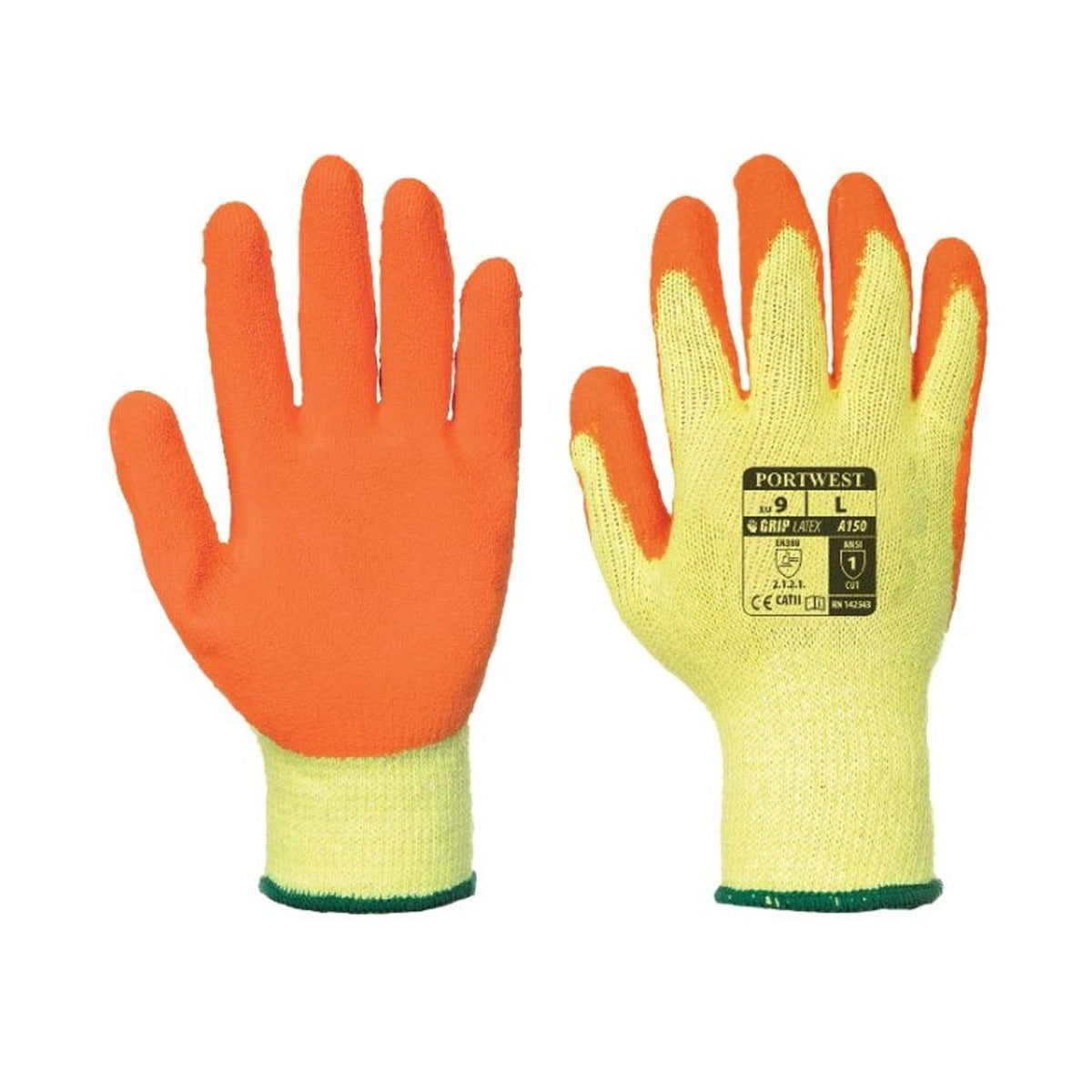 LATEX PALMED GRIPPA GLOVE d/p 2-LCTC XLARGE (10) ORANGE