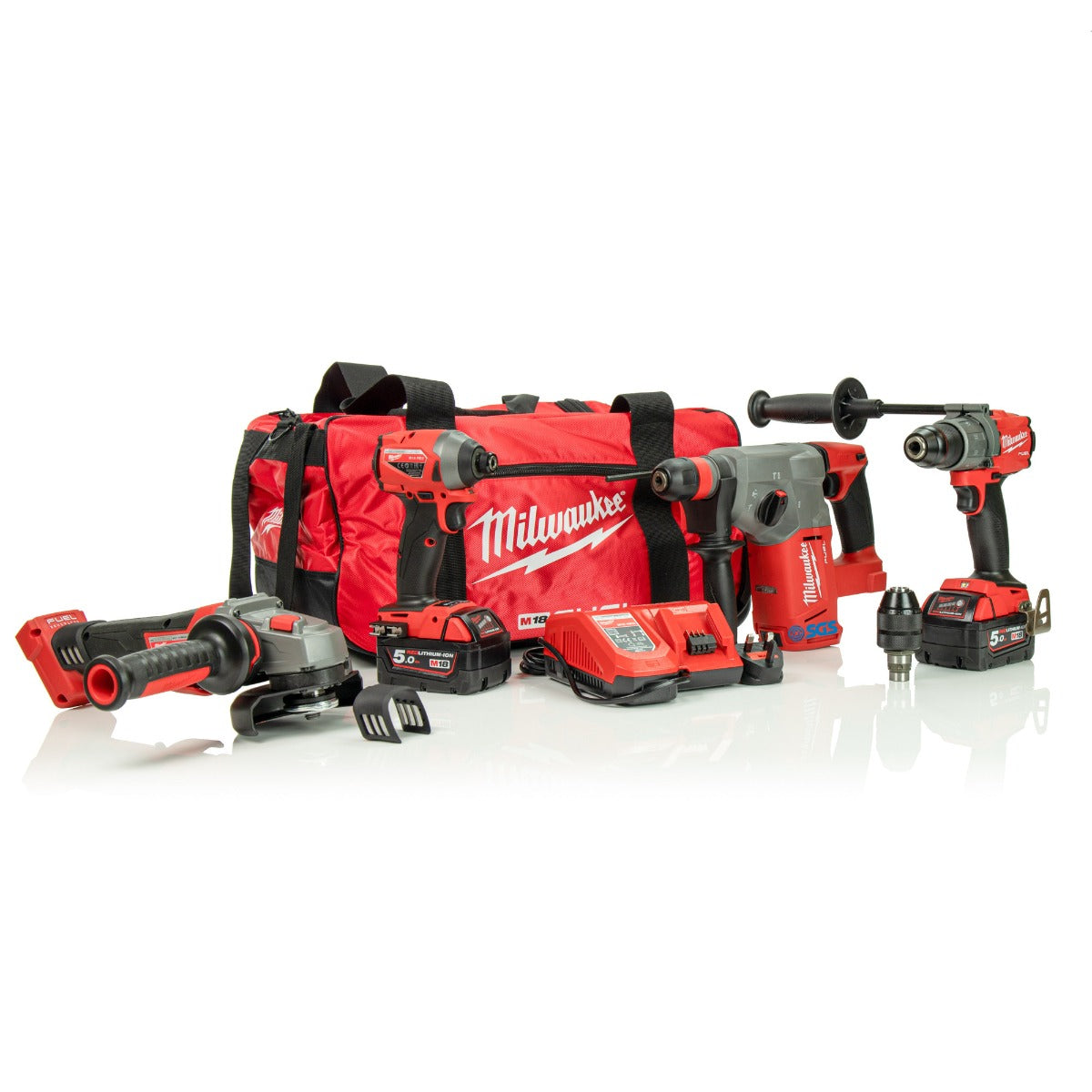 MILWAUKEE M18FPP4G 18V FUEL 4 PCE KIT 2 X 5.0AH BAG
