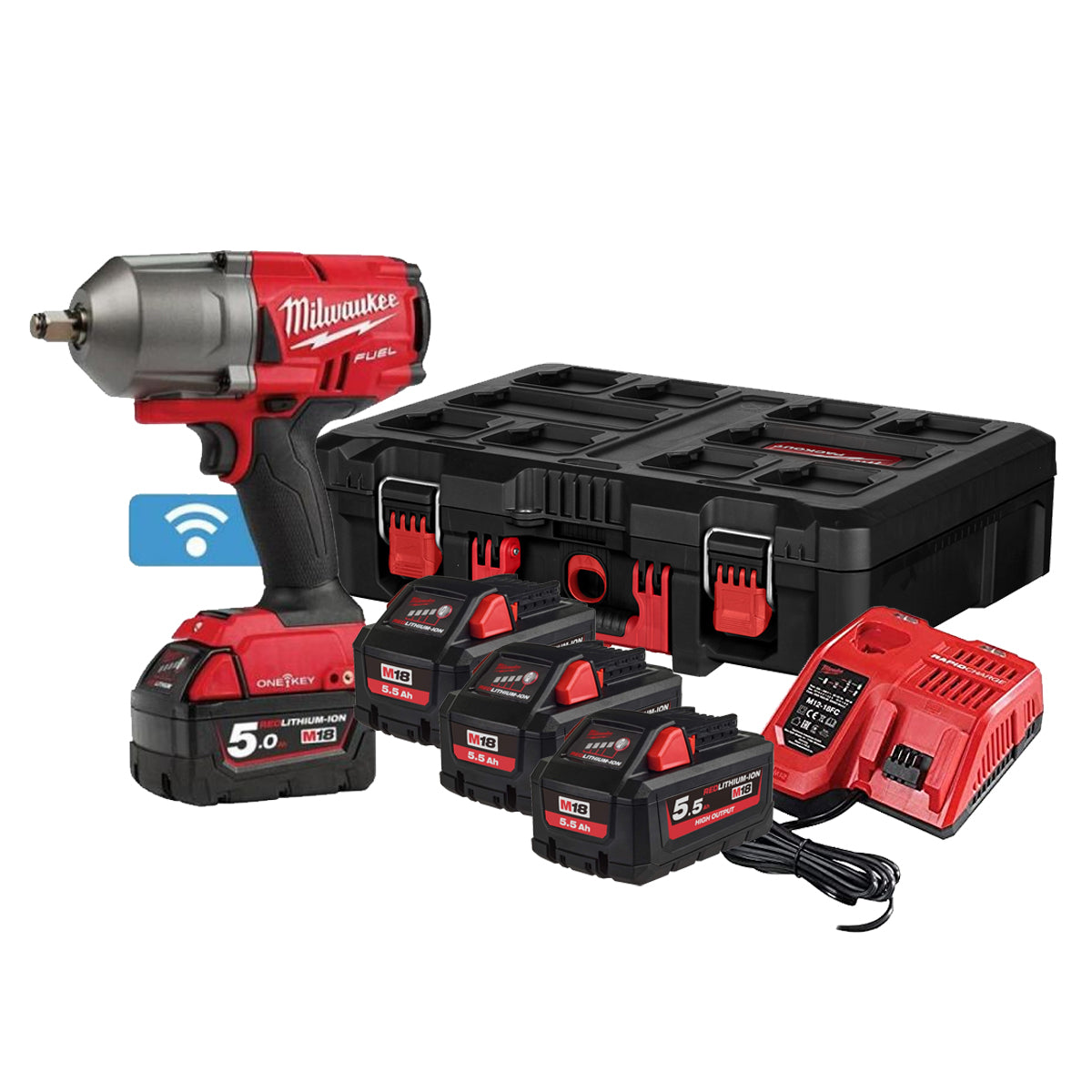 MILWAUKEE M18ONEFHIWF12-553P 18V IMPACT WRENCH 3 X 5.5AH