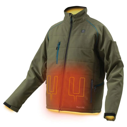 MAKITA DCJ205ZO 18V LXT OLIVE HEATED JACKET MEDIUM