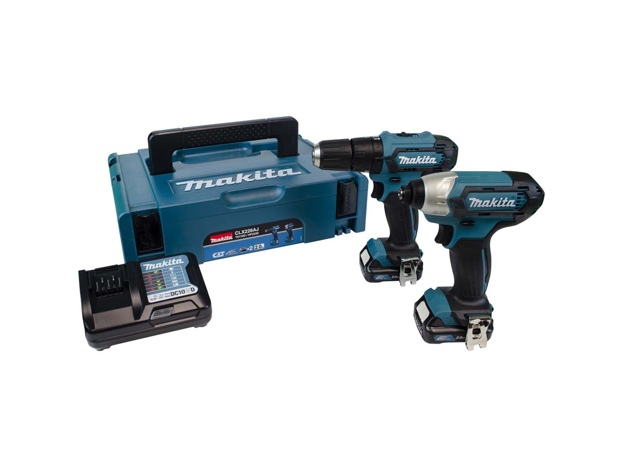 MAKITA 12V CLX228 CXT TWIN KIT IMPACT + COMBI 2 X 2.0AH