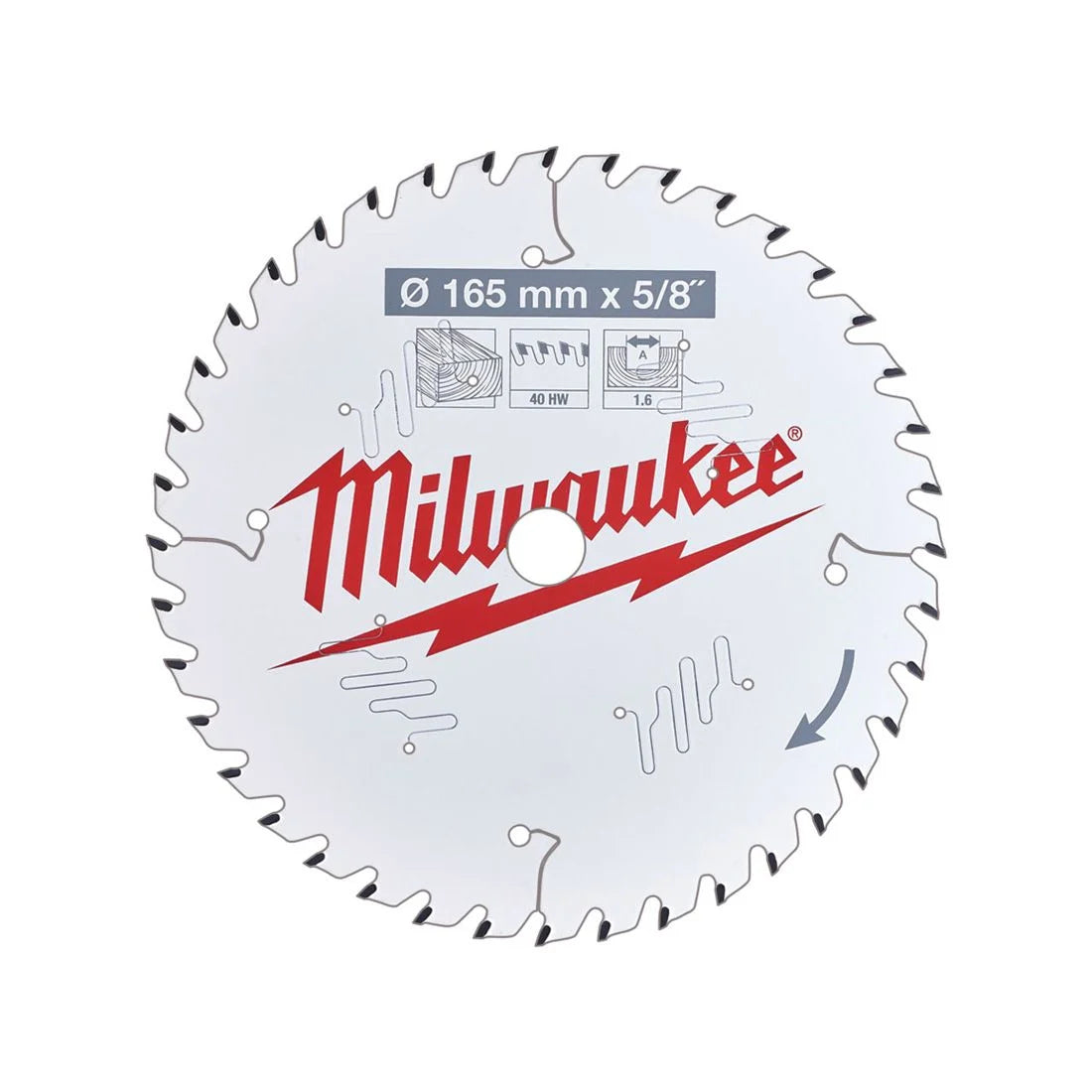 MILWAUKEE 165 X 1.6 X 16MM 40T CORDLESS WOOD SAW BLADE