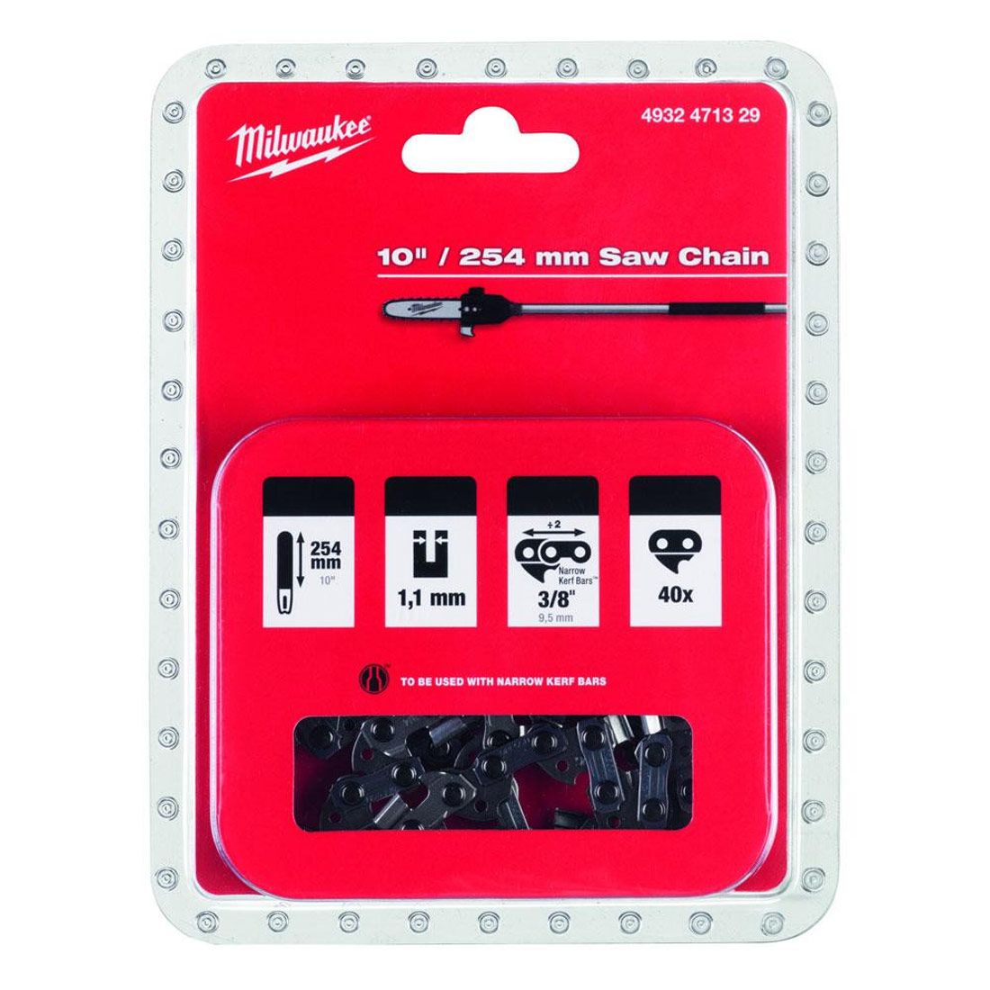MILWAUKEE SAW CHAIN 254MM FOR M18FOPH-CSA 4932471329
