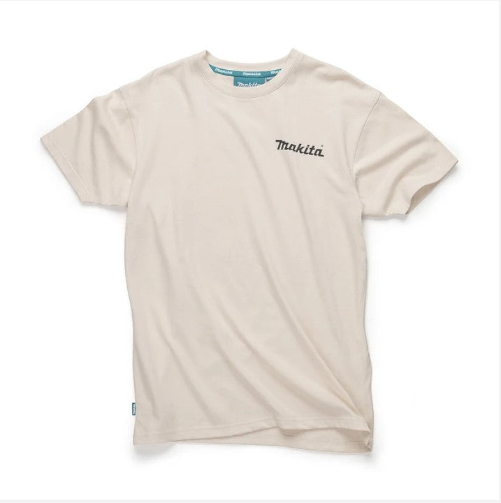 MAKITA ORIGIN T SHIRT WHITE SIZE SMALL 100% BCI COTTON