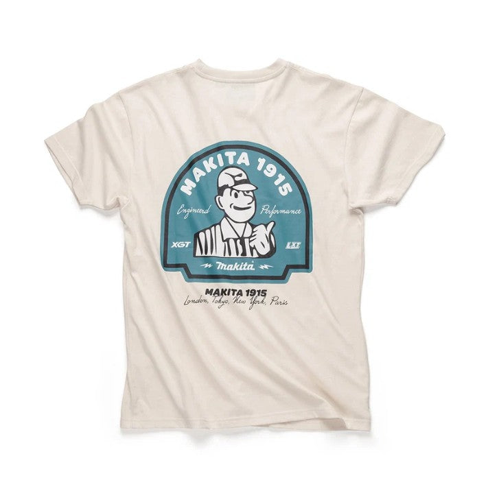MAKITA ORIGIN T SHIRT WHITE SIZE X-LARGE 100% BCI COTTON
