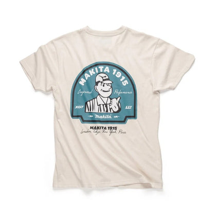 MAKITA ORIGIN T SHIRT WHITE SIZE SMALL 100% BCI COTTON