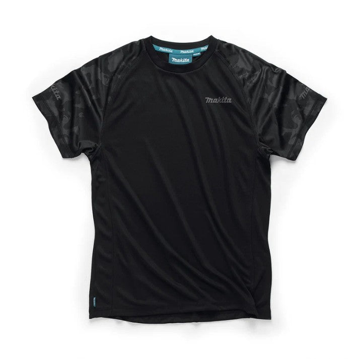 MAKITA TECH T SHIRT BLACK SIZE LARGE BREATHABLE POLY