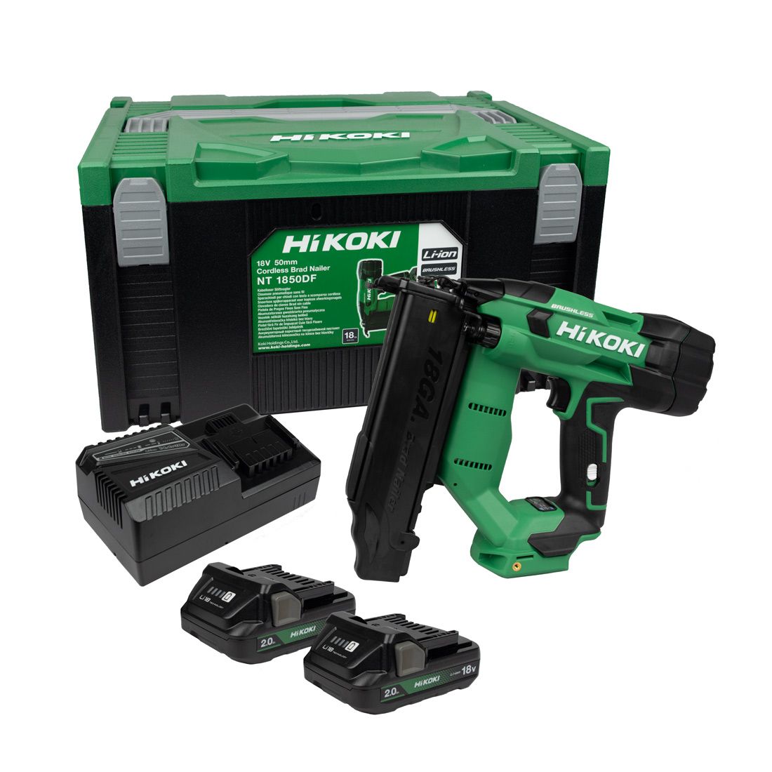 HIKOKI NT1850DFJXZ 18V 18GA BRAD NAILER 2 X 2.0AH