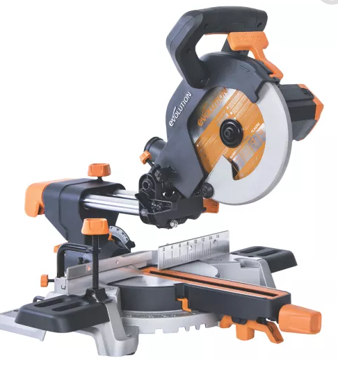 EVOLUTION  R210SMS+ 210MM COMPOUND MITRE SAW 110V