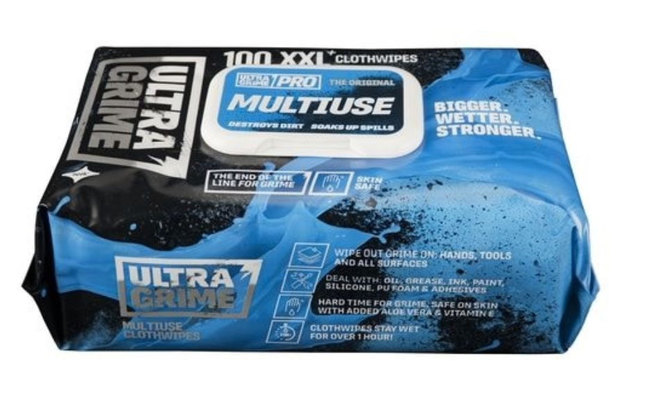 ULTRAGRIME MULTI USE WIPES (100 PK) HEAVY DUTY XXL CLOTH