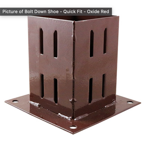 Bolt Down Shoe - Quick Fit Red 75mm - (1 EA)